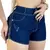 Short Jeans Feminino Ziper Lateral Lycra Curto Cintura Alta - loja online