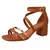 Sandália Feminina Trançada Salto Quadrado Confortável 074-03 - comprar online