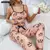 Imagem do Coroa impressão feminina estilingue pernas largas pijamas conjunto moda pijamas
