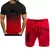 Conjunto esportivo esportivo masculino, camiseta e shorts de corrida, casual, no - Allpha Shope