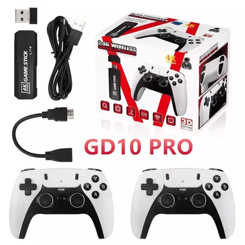 GD10 PRO Video Game Stick Console, 2.4G Duplo Controlador Sem Fio, 4K 58000 Jogo
