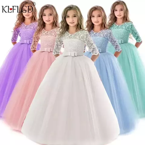 Roupa de festa de princesa infantil, vestido de aniversário de menina, banquete