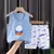 Conjuntos de roupas de algodão infantil, camisetas e shorts, roupas sem mangas - tienda online