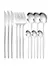 Conjunto de talheres em aço inox, faca, garfo, colher de sobremesa, colher de c - Allpha Shope