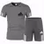 Conjunto de camiseta e shorts de manga curto masculino, moda fitness, roupas cas - Allpha Shope