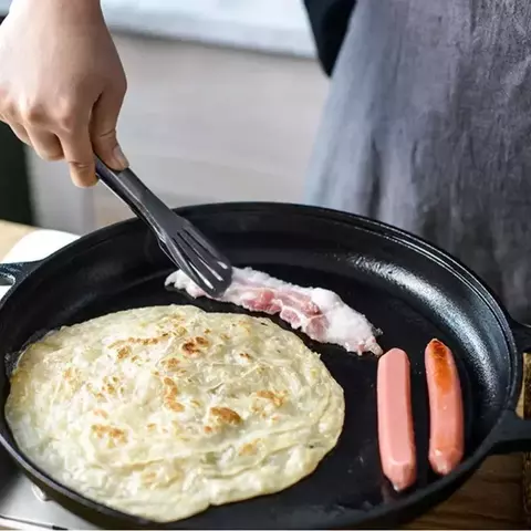 Ferro fundido engrossado não revestido panqueca ostra bife cru legumes cozinha