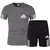 Conjunto de camiseta e shorts de manga curto masculino, moda fitness, roupas cas