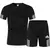 Conjunto de camiseta e shorts de manga curto masculino, moda fitness, roupas cas - online store