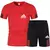 Conjunto de camiseta e shorts de manga curto masculino, moda fitness, roupas cas - Allpha Shope