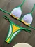 Ruotonsept sexy bordado brasil bandeira contraste split bikini conjunto feminino