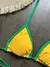 Ruotonsept sexy bordado brasil bandeira contraste split bikini conjunto feminino - Allpha Shope