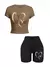 Camisetas e shorts slim para mulheres, estampas de padrões simples de coraçõe - loja online