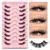 GROINNEYA Half Lashes Half Lashes Soft Natural Clear Band Lashes Natural Look Fa - comprar online