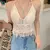 Camisola feminina Boho Crochet Knit Crop Top, Camisola de praia, Camisola de fé - Allpha Shope