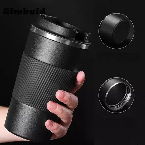 380ml 510ml copo de café de aço inoxidável caneca térmica garrafa térmica café copo térmico caneca antiderrapante viagem carro garrafa isolada