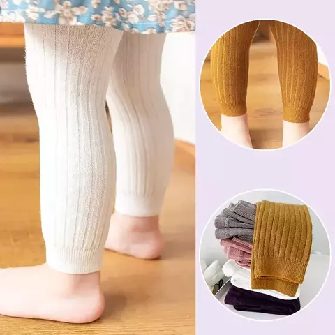 Lawadka-Leggings de malha sólida infantil, meia-calça para crianças, meninas