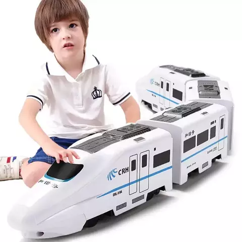 Crianças simulação de trem trem de alta velocidade brinquedos elétricos som