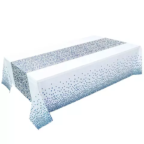 Toalha de mesa transparente com bolinhas pequenas, impermeável e absorvente, pa