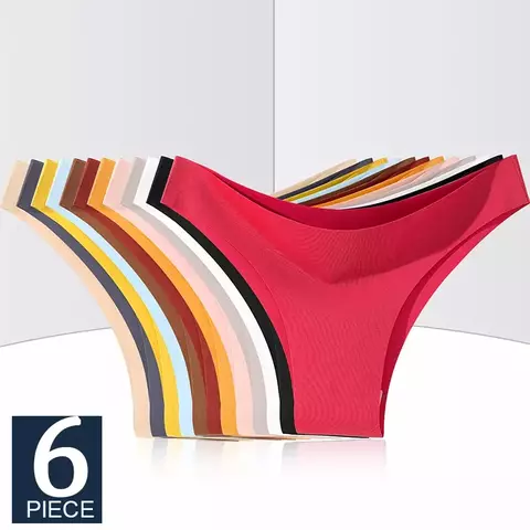 FINETOO-Ice Seda Roupa Interior Sem Costura, Baixa Cintura Calças Brasileiras,