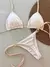 Oiinaa maiô feminino sexy sólido coração anel de metal conjunto de biquíni - comprar online