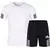 Conjunto de camiseta e shorts de manga curto masculino, moda fitness, roupas cas na internet