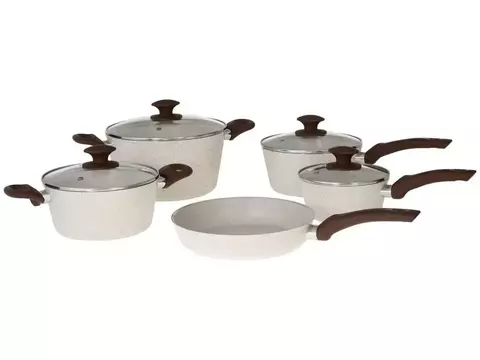 Jogo de Panelas Brinox Revestimento Cerâmico de Alumínio Vanilla 5 Peças Opti