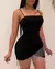 Vestido feminino sem mangas borla Split Bodycon, suspensor elegante, curto, mini