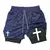 Image of Shorts de corrida de treino 2 em 1 com gráfico cruzado para homens, shorts de p