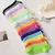 Image of Meias femininas confortáveis de 10 pares: estampas de coração e listras, teci