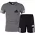 Conjunto de camiseta e shorts de manga curto masculino, moda fitness, roupas cas - Allpha Shope