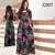 Vestido de flores oco slim fit feminino, manga comprida com decote em o, moda el - Allpha Shope