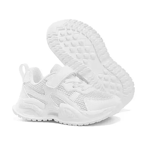 Branco crianças sapatos casuais de couro para meninos meninas tênis corrida ao