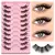 GROINNEYA Half Lashes Half Lashes Soft Natural Clear Band Lashes Natural Look Fa