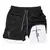 Image of Shorts de corrida de treino 2 em 1 com gráfico cruzado para homens, shorts de p