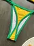 Ruotonsept sexy bordado brasil bandeira contraste split bikini conjunto feminino - loja online