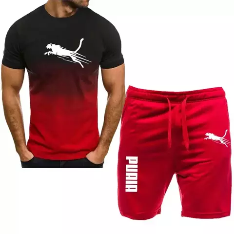 Conjunto esportivo esportivo masculino, camiseta e shorts de corrida, casual, no