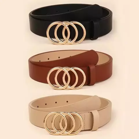 Cinto de couro versátil para mulheres e meninas, cintura simples, elegante e ca