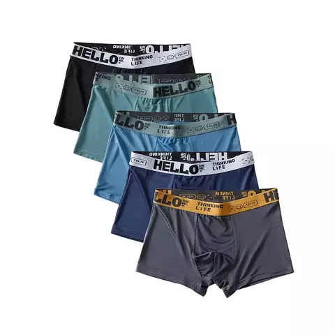 Shorts de Boxer Respirável Masculino, Lingerie Convexa U, Calcinha Sexy, Roupa