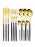 Conjunto de talheres em aço inox, faca, garfo, colher de sobremesa, colher de c