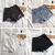 Shorts jeans de cintura alta feminino, jeans feminino, borla de bolso, perfurado - comprar online