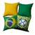 Kit Com 04 Capas Personalizadas + 04 Refil Para Almofada Copa Brasil! - ALLPHA SHOPE