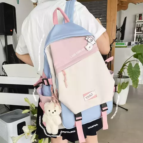 Mochila de estudante casual anti-roubo à prova d'água de grande capacidade