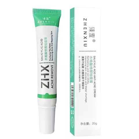 Creme Facial Anti-Acne com Ácido Salicílico para Remover Óleo e Cabeça Preta, Clareador de Cicatrizes