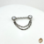 Piercing Barbell em Zircônia com Corrente Dupla- Titânio