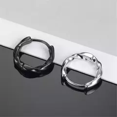 Imagem do Na moda 925 brincos de prata esterlina para homens jóia moda onda aros brincos