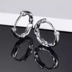 Na moda 925 brincos de prata esterlina para homens jóia moda onda aros brincos - Vaníri