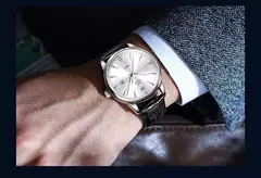 OLEVS-Relógio de quartzo de luxo masculino, pulseira de couro original de alta - comprar online