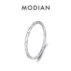 MODIAN-925 Anel Empilhável De Prata Esterlina Para As Mulheres, Geométricos Re
