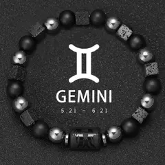 12 pulseira do zodíaco pedra natural câncer virgem leo libra pulseira senhoras - Vaníri