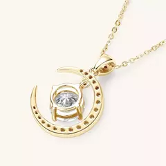 Wong Rain-Colar de pingente em prata esterlina 925, 18K Banhado a Ouro, VVS1, 3D
